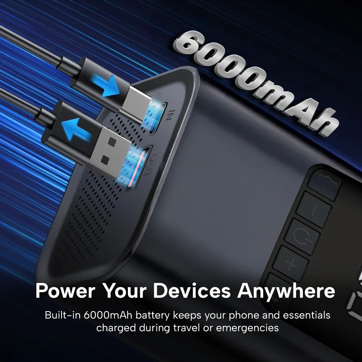 Kleva 6-in-1 Car Jump Starter & Air Compressor 6000mAh Power Bank - Image 4