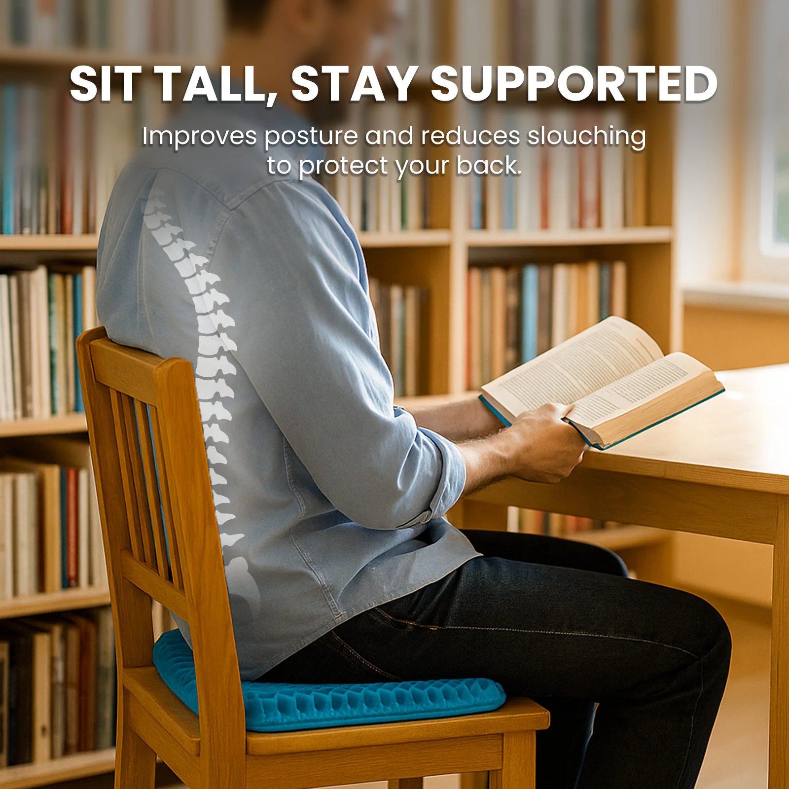 KLEVA® Easy Seat - Comfortable & Supportive Soft Cooling Gel Cushion Sitter - Image 6