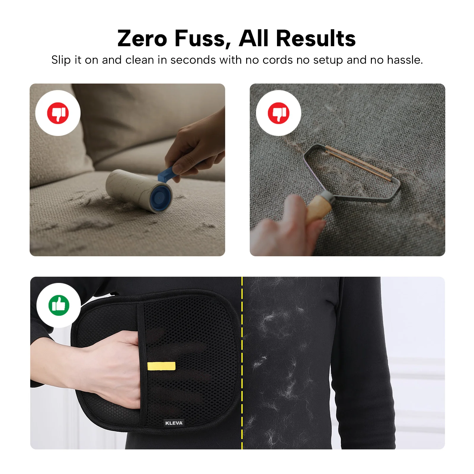 KLEVA® Lint Lift™ Buy 1 Get 1 Free – Quick & Easy Reusable Pet Hair and Lint Remover Glove - Image 4