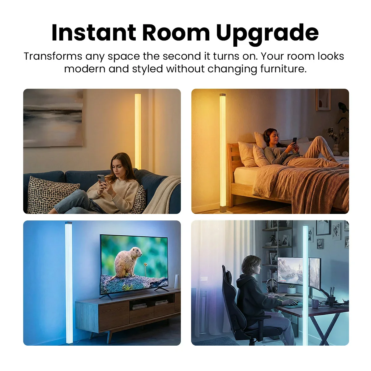 KLEVA® Smart Ambient LED Mood Floor Lamp Light + BONUS Remote Control - Image 2