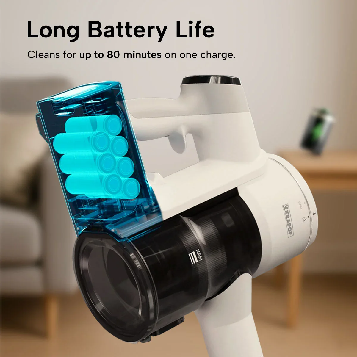 KRAPOF® Auto Clean Self Empty Slim Power Vac Cordless Stick Vacuum - Image 6